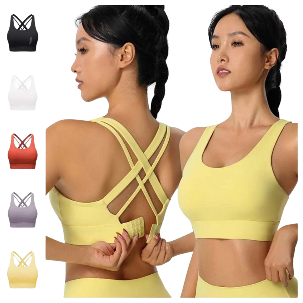 Active Wear Yoga Sports Bra Fixed Cup Tank Tops Fitness Underwear Breathable Sweat Absorbing Women Workout Bra Exercise