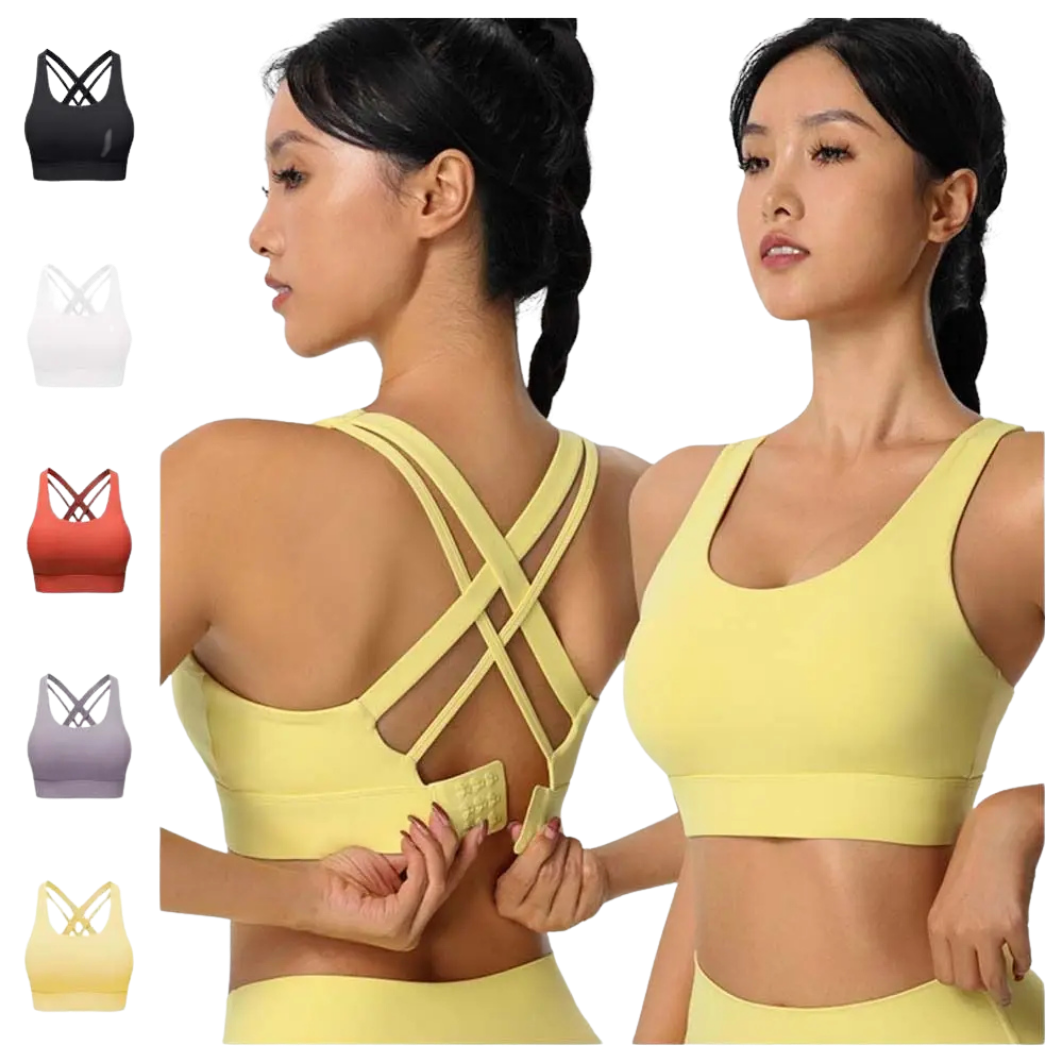 Active Wear Yoga Sports Bra Fixed Cup Tank Tops Fitness Underwear Breathable Sweat Absorbing Women Workout Bra Exercise